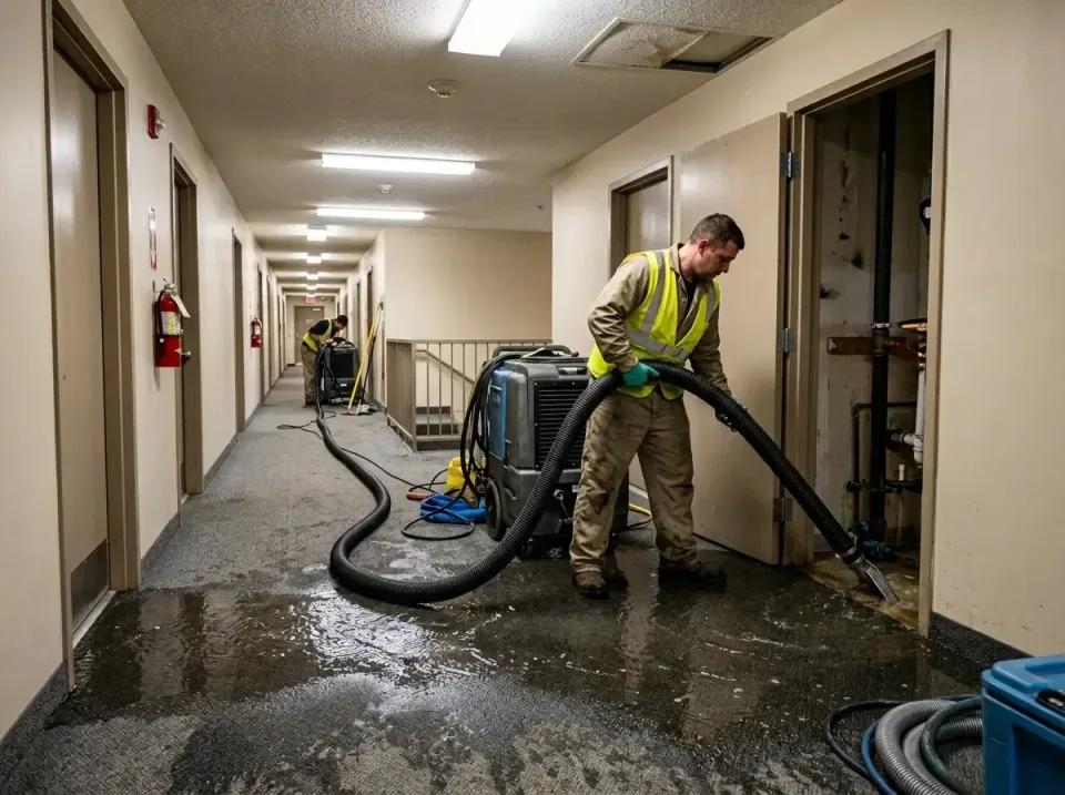 multi-unit-apartment-hallway-f-005 — frequently asked questions, Emergency Burst Pipe Water Extraction & Removal in Old Myst…